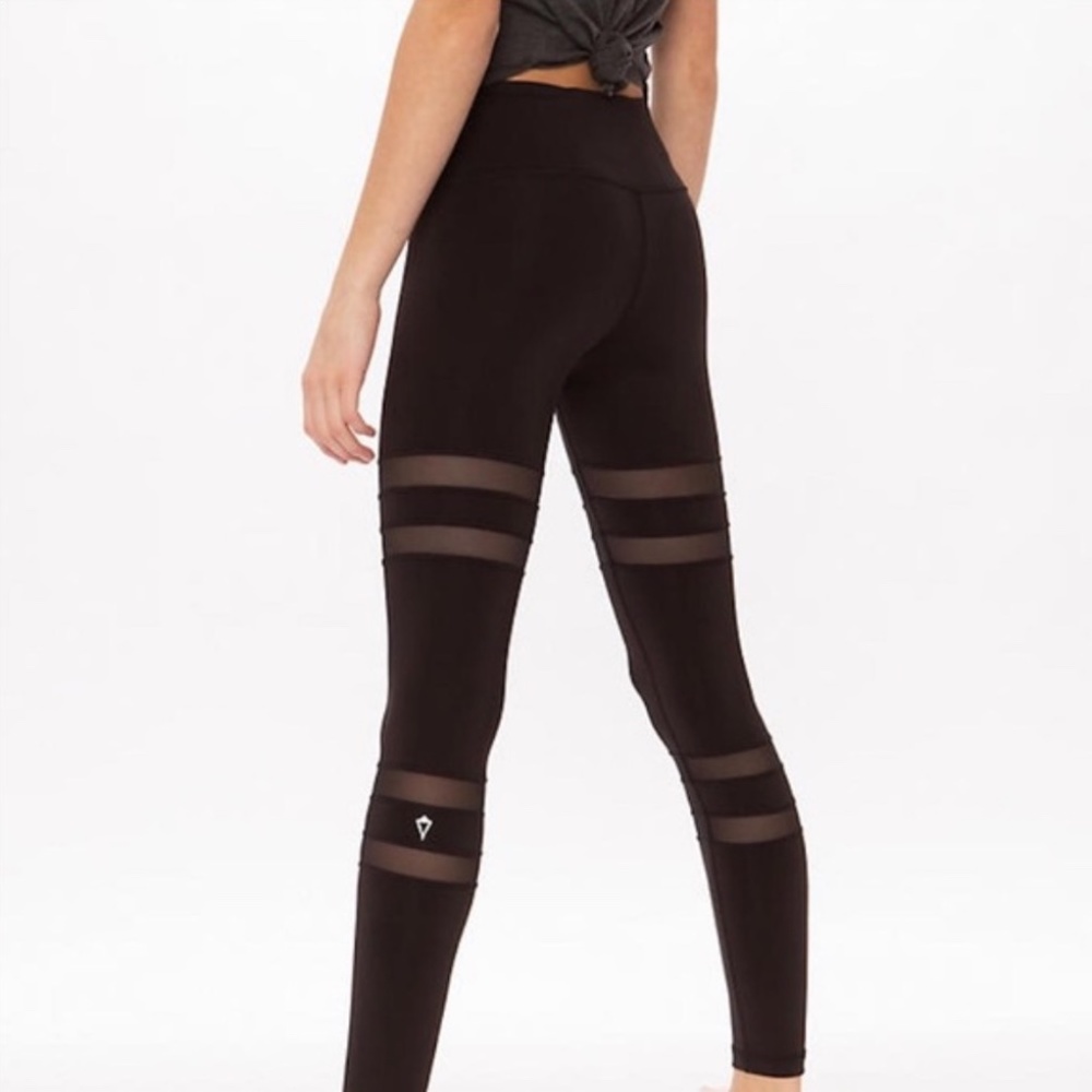 Ivivva by Lululemon Girls Black Rhythmic Tight with Mesh